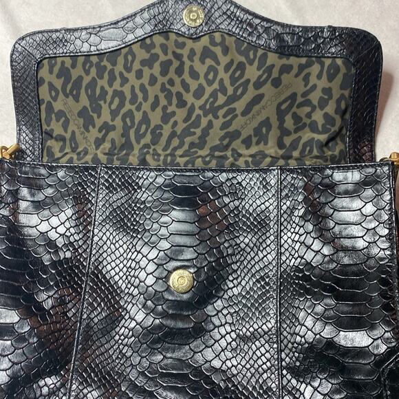 Rebecca Minkoff Black Animal Print Should Bag with Gold Hardware - Picture 5 of 6